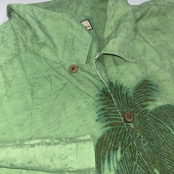 Tommy Bahama 100% Silk Men's Large Palm Trees Relax‎ Wood Buttons - Picture 5 of 9